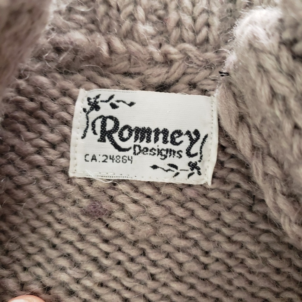 Romney Everest Designs 100% Wool Nordic Quarter Zip Sweater Mens M Grey Nepal - Picture 5 of 9